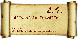 Lövenfeld István névjegykártya